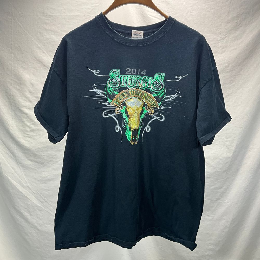 2014 Sturgis Black Hills Rally 74th Anniversary T-Shirt Graphic Tee‎ XL